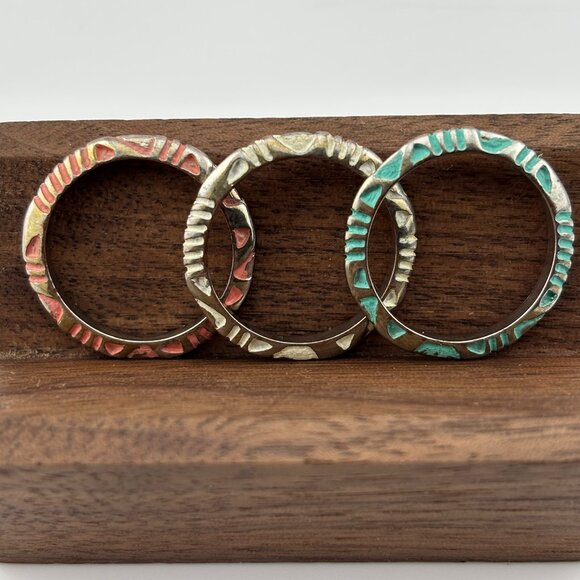 Set of 3 Stacking Symbol Rings - Picture 1 of 15